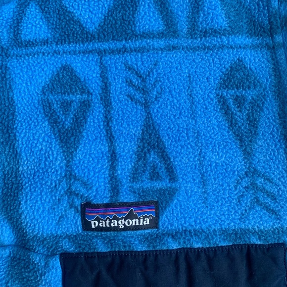 Patagonia Aztec Synchilla Snap T Fleece Tribal Geo Big: Radar Blue Small SP17 - Picture 2 of 4